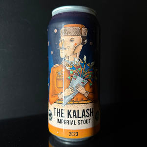 A can of Hop Nation, Kalash 2023: Imperial Stout, 440ml from My Beer Dealer on a dark background.