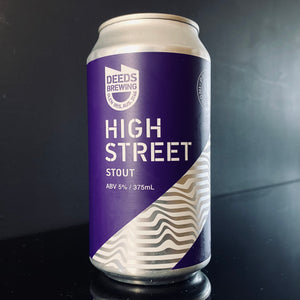 A can of Deeds Brewing, High Street Stout, 375ml from My Beer Dealer.