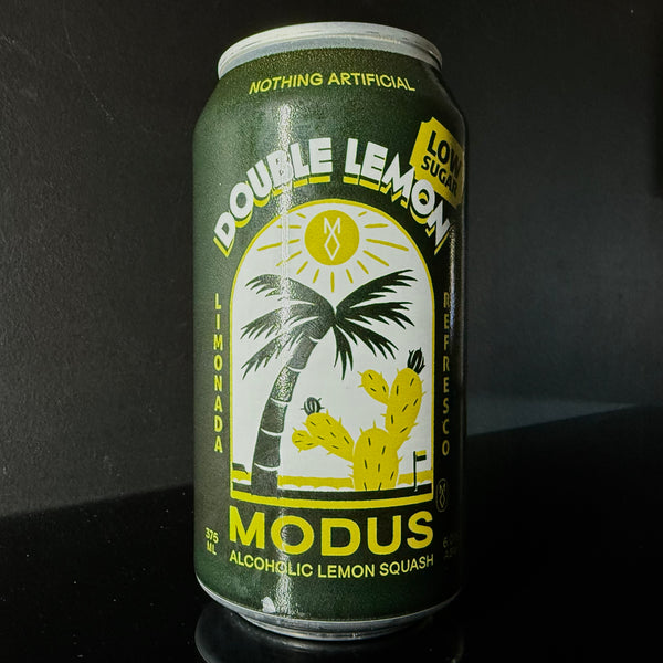A can of Modus Brewing, Double Lemon: Hard Soda, 375ml from My Beer Dealer.