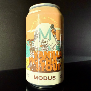 A can of Modus, Vanilla Mocha Stout, 375ml from My Beer Dealer.