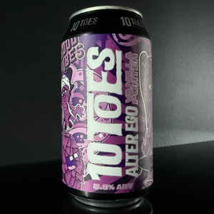 A can of 10 Toes, Alter Ego: Vanilla Porter, 375ml on a dark background from My Beer Dealer.
