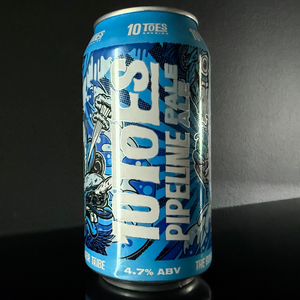 A can of 10 Toes, Pipeline: Pale Ale, 375ml on a dark background, from My Beer Dealer.