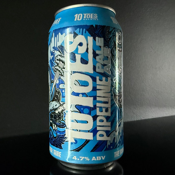A can of 10 Toes, Pipeline: Pale Ale, 375ml on a dark background, from My Beer Dealer.