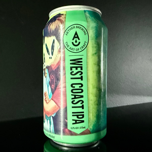 Can of Aether West Coast IPA with a green label on a dark background from My Beer Dealer. 