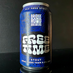 A can of Bridge Road, Free Time: Non-Alc Stout, 355ml from My Beer Dealer.