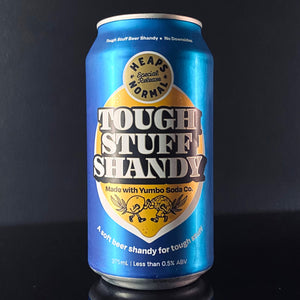 A can of Heaps Normal, Tough Stuff Shandy, 375ml from My Beer Dealer.