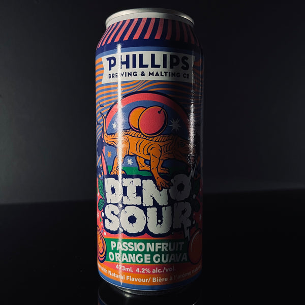 Phillips Brewing & Malting Co., Dinosour Passionfruit Orange Guava (P.O.G): Fruited Sour, 473ml