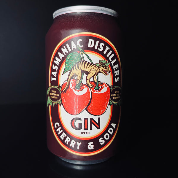 Tasmaniac Distillers, Tasmaniac Tinny - Gin, Cherry & Soda RTD, 330ml