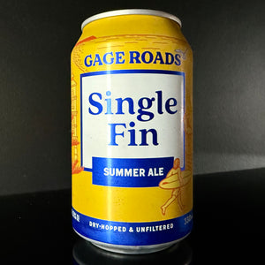 A can of Gage Roads Brew Co., Single Fin from My Beer Dealer on a dark background. 