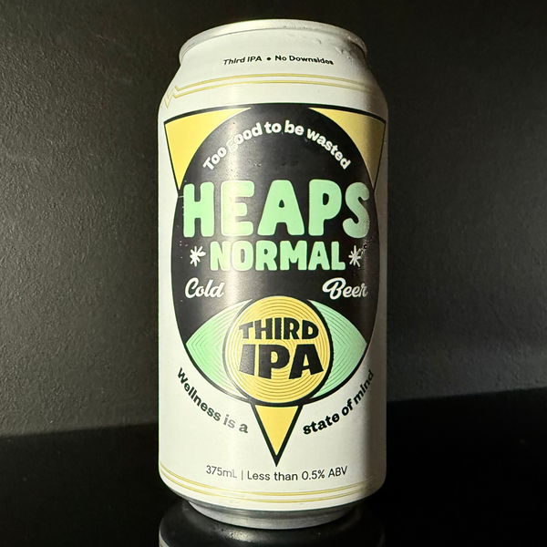 A can of Heaps Normal, Third IPA: Alc-Free IPA, 375ml from My Beer Dealer.