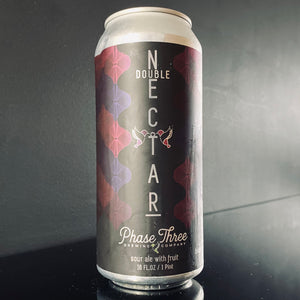 A can of Phase Three Brewing, Double Nectar: Boysenberry//Black Currant//Blackberry, 473ml from My Beer Dealer.