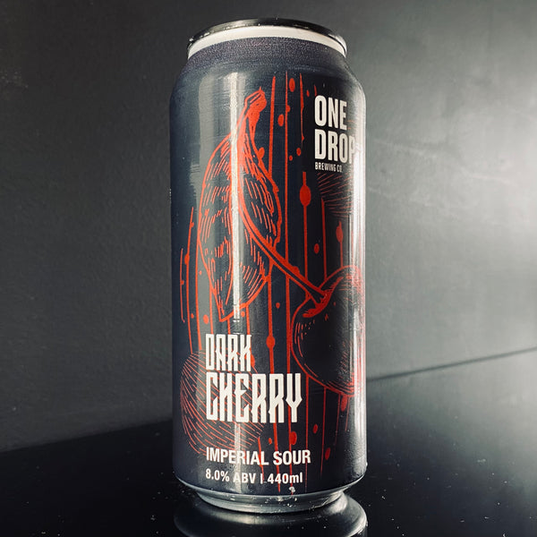 A can of One Drop Brewing Co., Dark Cherry Sour, 440ml from My Beer Dealer.