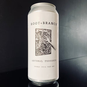 A can of Root + Branch Brewing, Abysmal Thoughts, 473ml from My Beer Dealer. 