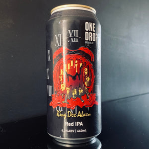 A can of One Drop Brewing Co., Ring Dee Alarm Red IPA, 440ml from My Beer Dealer. 