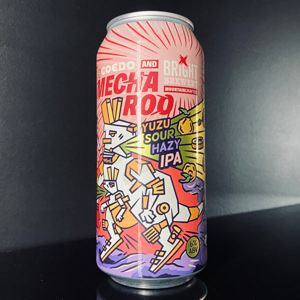 A can of Bright Brewery, Mecharoo Yuzu Sour Hazy IPA, 440ml from My Beer Dealer.