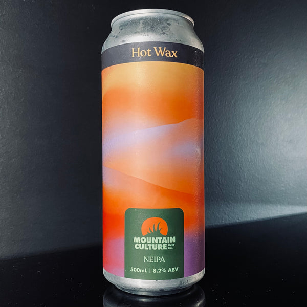A can of Mountain Culture Beer Co., Hot Wax NEIPA, 500ml from My Beer Dealer. 