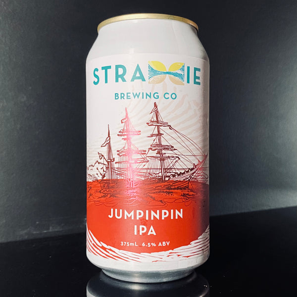 A can of Straddie Brewing Co., Jumpinpin IPA, 375ml from My Beer Dealer.