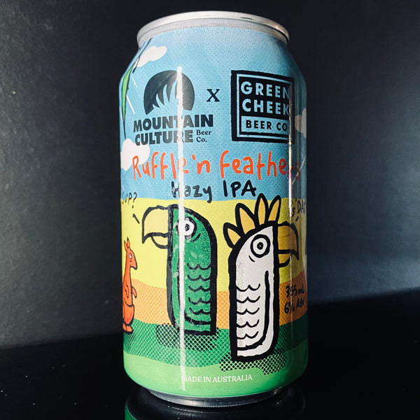 Mountain Culture X Green Cheek, Ruffle'n Feathers: Hazy IPA, 355ml