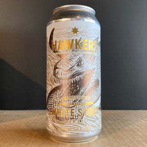A can of Hawkers Beer, Bourbon Barrel Aged - White Stout - Tiramisu Edition (2023), 440ml from My Beer Dealer