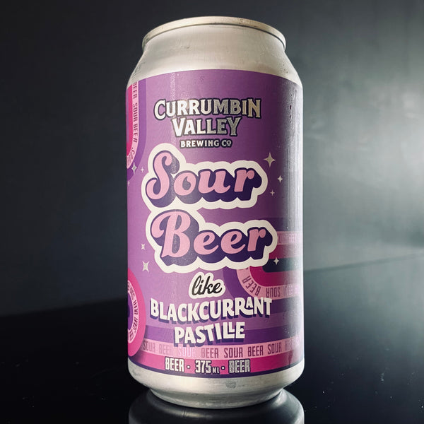 A can of Currumbin Valley Brewing, Sour Beer (like Blackcurrant Pastille), 375ml from My Beer Dealer.
