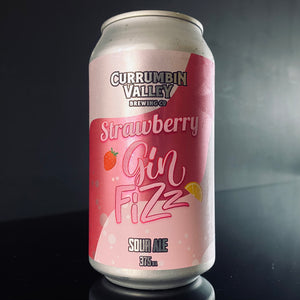A can of Currumbin Valley Brewing Co., Strawberry Gin Fizz Sour, 375ml from My Beer Dealer.
