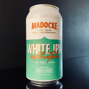 A can of Madocke Beer Brewing Co., White IPA Celebration, 375ml from My Beer Dealer.