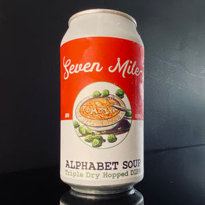 A can of Seven Mile Brewing Co., Alphabet Soup, 375ml from My Beer Dealer.