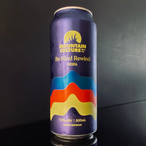 A can of Mountain Culture Beer Co., Be Kind Rewind DDH IPA, 500ml from My Beer Dealer.