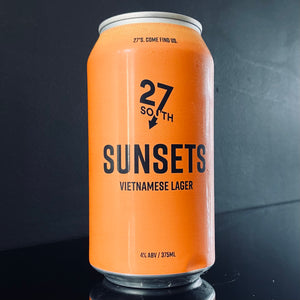 A can of 27 South Brewing, Sunsets Vietnamese Lager, 375ml from My Beer Dealer