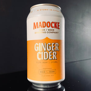 A can of Madocke Beer Brewing Co., Ginger Cider, 375ml from My Beer Dealer.