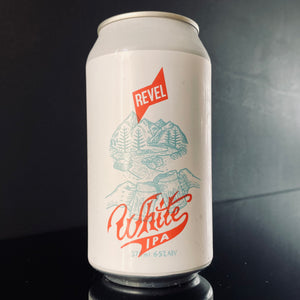 A can of Revel Brewing Co., White IPA, 375ml from My Beer Dealer.