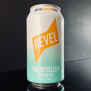 A can of Revel Brewing Co., The Reveller, 375ml from My Beer Dealer.