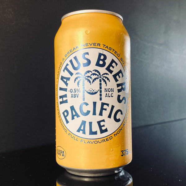 A can of Hiatus Beers, Non Alcoholic Pacific Ale from My Beer Dealer.