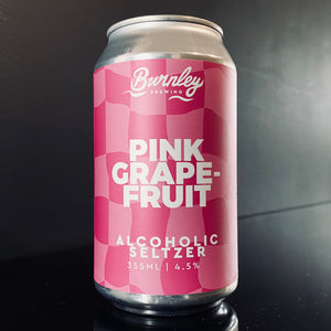 A can of Burnley Brewing, Pink Grapefruit Seltzer, 355ml from My Beer Dealer.