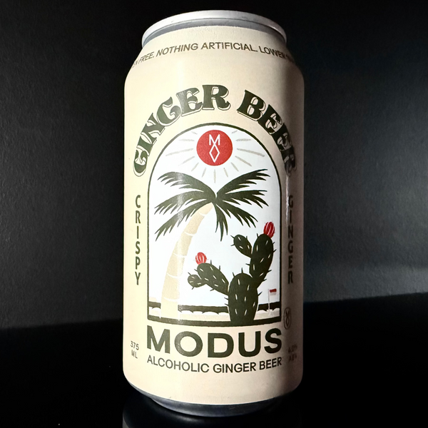 A can of Modus Brewing, Ginger Beer from My Beer Dealer on a dark background.