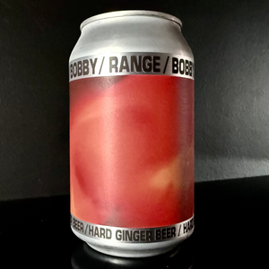 A can of Range Brewing X Bobby, Hard Ginger Beer from My Beer Dealer on a dark background.