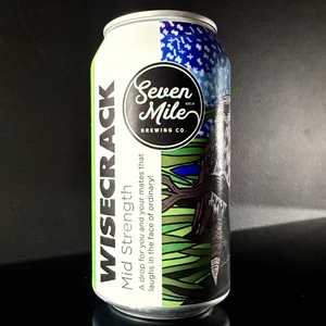 A can of Seven Mile Brewing Co. Wisecrack on a dark background from My Beer Dealer.