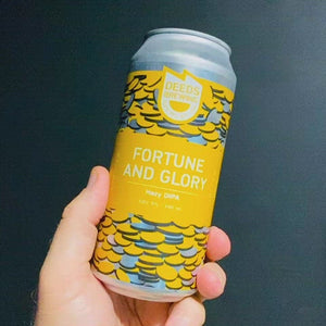 A can of Deeds Brewing Fortune & Glory Hazy DIPA