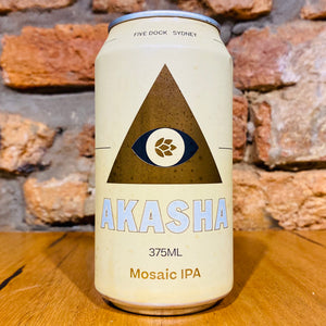 A can of Akasha, Mosaic IPA. 375ml
