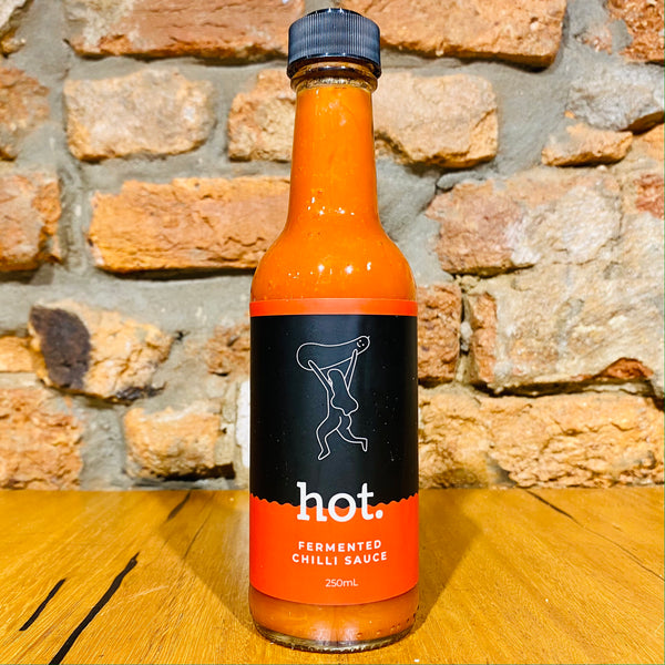 A bottle of The Village Pickle, Hot Fermented Chilli Sauce, 250ml