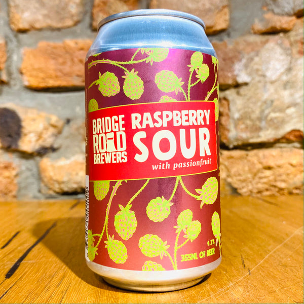 A can of Bridge Road Brewers, Raspberry & Passionfruit Sour, 355ml