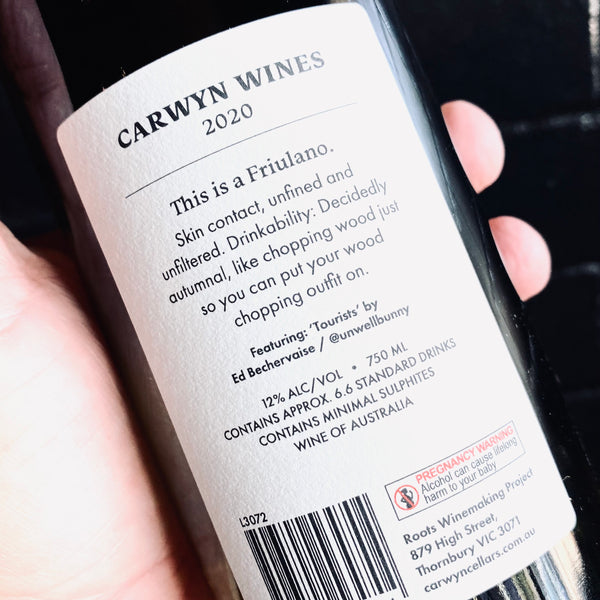Carwyn Wines, Friulano, 750ml