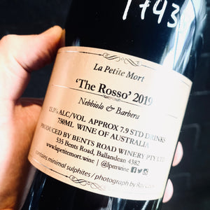 Back label of a bottle of La Petite Mort, The Rossa, 750ml