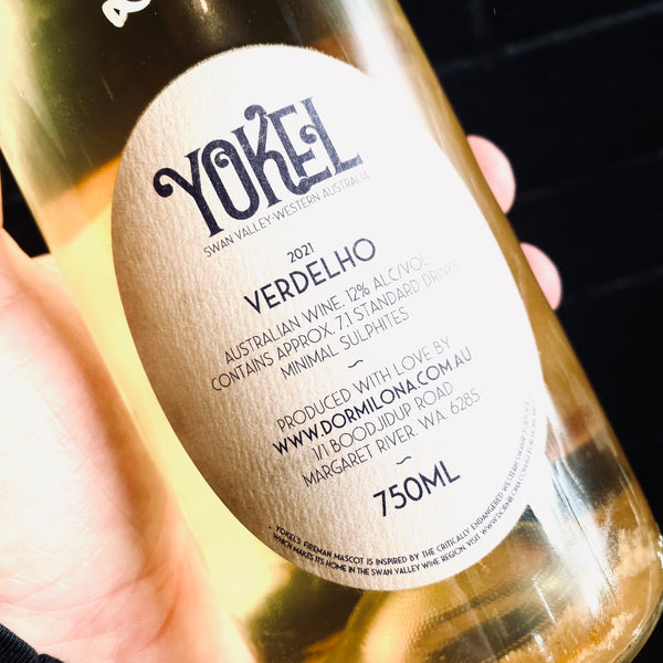 Back label of  bottle of Dormilona, Yokel Verdelho 2021, 750ml