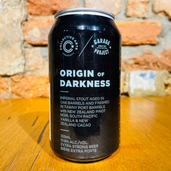 Collective Arts Brewing, Origin of Darkness: Imperial Stout w/ Pinot Noir, Vanilla & Cocao (Garage Project Collab), 355ml